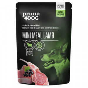 PrimaDog Mini Meal Lamb konservi suņiem Jērs 85g (D.T.13.05.2024.)