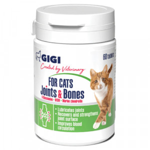 Gigi Joints & Bones CATS papildbarība kaķiem Glikozamīns, hondroitīns locītavu veselībai N60