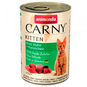 Animonda Carny KITTEN konservi kaķēniem Liellops, cālis, trusis 400g