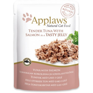 Applaws Cat Chicken Tuna Salmon konservi kaķiem Tuncis, lasis želējā 70g