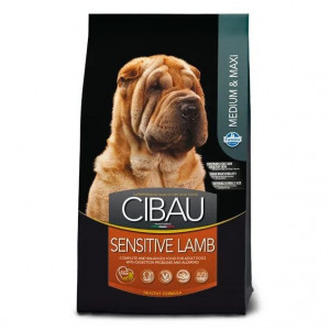 CIBAU SENSITIVE LAMB MEDIUM MAXI sausā barība suņiem Jērs 12+2kg