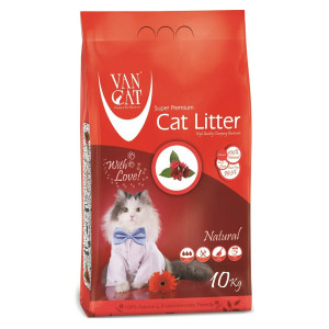 VAN CAT Compact cementējošās smiltis kaķu tualetēm bez smaržas NATURAL 10kg