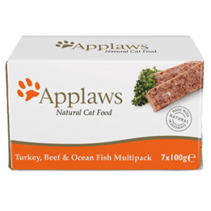 Applaws Cat Pate Turkey, Beef, Fish kaķu konservu izlase - 3 veidi 100g x 7gb