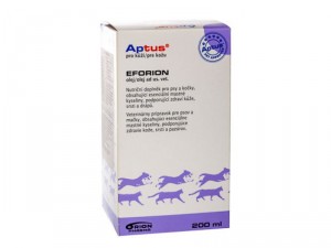 Aptus® EFORION Oil papildbarība ar polinepiesātinātām taukskābēm  suņiem un kaķiem ādas, apmatojuma veselībai 200ml