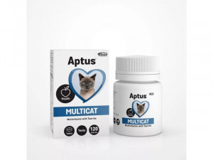 Aptus® MULTICAT tabletes minerālvielu vitamīnu papildbarība kaķiem 120tab