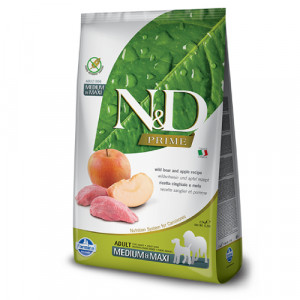 Natural & Delicious DOG GF ADULT MEDIUM MAXI bezgraudu sausā barība suņiem Mežacūka, āboli 12kg
