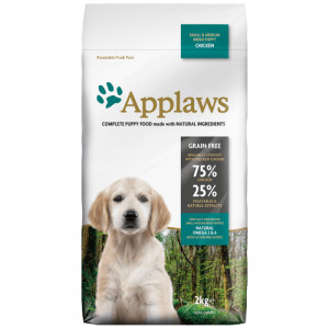 Applaws Dog PUPPY GF Small Medium bezgraudu sausā barība kucēniem Vista 2kg