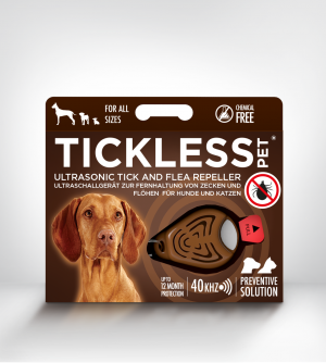 Tickless Pet ultraskaņas repelenta ierīce ērču atbaidīšanai dzīvniekiem, brūna