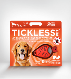 Tickless Pet ultraskaņas repelenta ierīce ērču atbaidīšanai dzīvniekiem, oranža