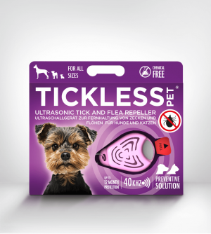 Tickless Pet ultraskaņas repelenta ierīce ērču atbaidīšanai dzīvniekiem, rozā