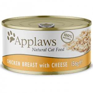 Applaws Cat Chicken Cheese kaķu konservi Vistas fileja, siers buljonā 156g