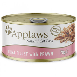 Applaws Cat Tuna Fillet Prawns kaķu konservi Tuncis, garneles buljonā 70g