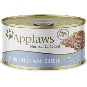 Applaws Cat Tuna Fillet Cheese kaķu konservi Tuncis, siers buljonā 70g