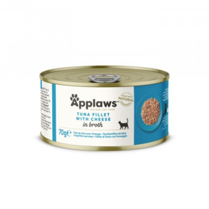 APPLAWS CAT TUNA FILLET CHEESE kaķu konservi Tuncis, siers buljonā 70g