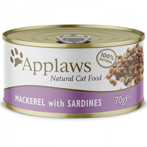 Applaws Cat Mackerel Sardine kaķu konservi Skumbrija, sardīnes buljonā 70g