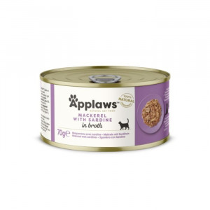 APPLAWS CAT MACKEREL SARDINE kaķu konservi Skumbrija, sardīnes buljonā 70g