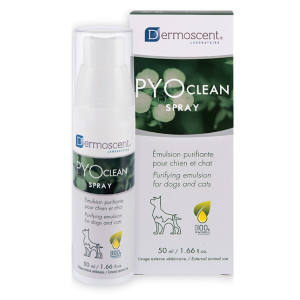 Dermoscent PYO Clean Spray sprejs ādas infekciju profilaksei suņiem un kaķiem 50ml