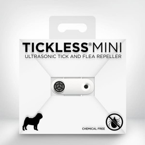 TICKLESS USB DOG MINI WHITE uzlādējama ultraskaņas ierīce ērču atbaidīšanai suņiem