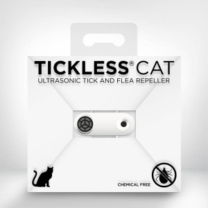 TICKLESS USB CAT WHITE uzlādējama ultraskaņas ierīce ērču atbaidīšanai kaķiem