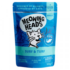 Meowing Heads Surf Turf kaķu konservi Baltās zivis 100g
