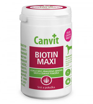 Canvit Biotin Maxi papildbarība suņiem Biotīns spalvas, ādas atjaunošanai 230g 230tab
