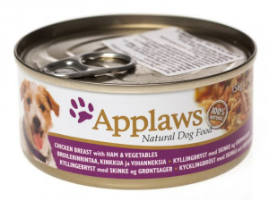 Applaws suņu konservi ar vistas krūtiņu, šķiņķi un dārzeņiem 156 g