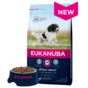Eukanuba Dog Adult Medium Chicken sausā barība suņiem Vista 3kg