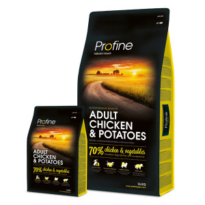 Profine Dog Adult Chicken sausā barība suņiem Vista, kartupeļi 15kg