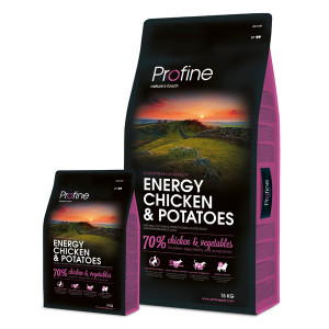 Profine Dog ENERGY Chicken sausā barība suņiem Vista, kartupeļi 15kg