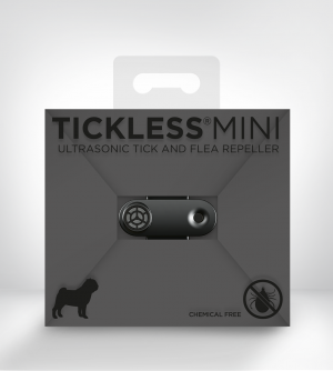 Tickless Mini Dog USB uzlādējama ultraskaņas repelenta ierīce ērču atbaidīšanai suņiem, melna