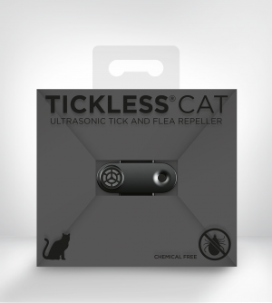 Tickless Mini Cat USB uzlādējama ultraskaņas repelenta ierīce ērču atbaidīšanai kaķiem, melnā