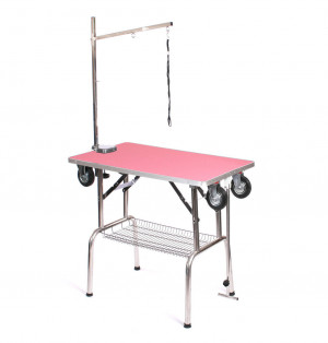 Blovi Blindi saliekamais grūminga galds ar riteņiem, Rozā, 95x55cm