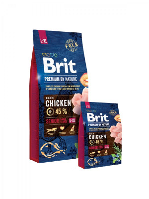 Brit Premium By Nature Senior L/XL sausā barība suņiem Vista 15kg