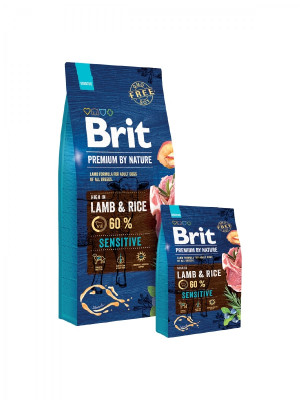 Brit Premium By Nature Sensitive Lamb sausā barība jutīgiem suņiem Jērs 3kg