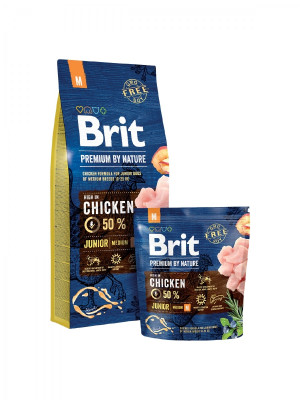 Brit Premium By Nature JUNIOR M sausā barība kucēniem Vista 3kg