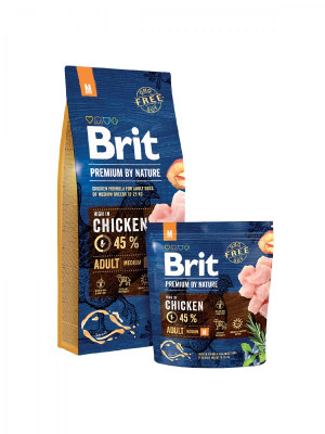 Brit Premium By Nature Adult M sausā barība suņiem Vista 15kg