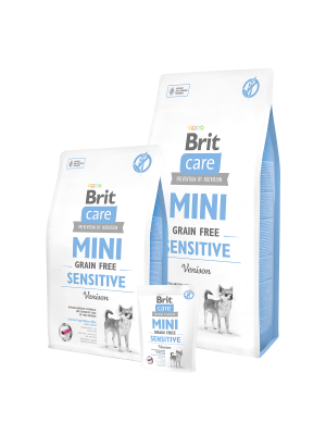 Brit Care Mini Sensitive GF bezgraudu sausā barība jutīgiem suņiem, Briedis 2kg