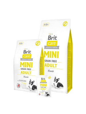 Brit Care Mini GF Adult Lamb bezgraudu sausā barība mazo šķirņu suņiem Jērs 2kg