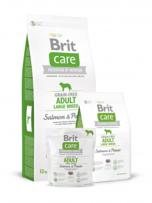 Brit Care GF Adult LARGE Breed Salmon & Potato bezgraudu sausā barība suņiem Lasis  3kg