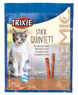 Trixie Stick Quintett gardums kaķiem Nūjiņas ar jēru un tītaru 5gab