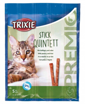 Trixie Stick Quintett gardums kaķiem Nūjiņas ar mājputnu un aknām 5gab