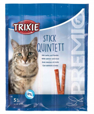 Trixie Stick Quintett gardums kaķiem Nūjiņas ar lasi un foreli 5gab