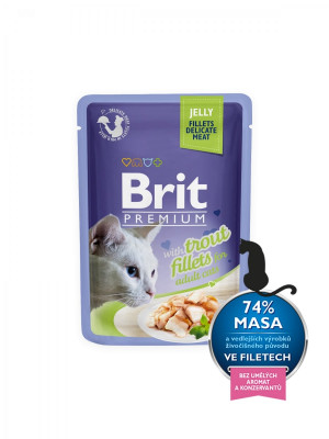 Brit Premium Fillets Trout konservi kaķiem Forele želejā 85g