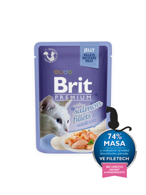 Brit Premium Fillets Salmon konservi kaķiem Lasis želejā 85g