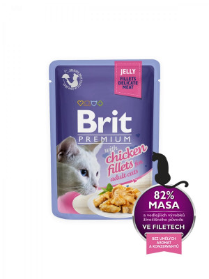 Brit Premium Fillets Chicken konservi kaķiem Vistas želejā 85g