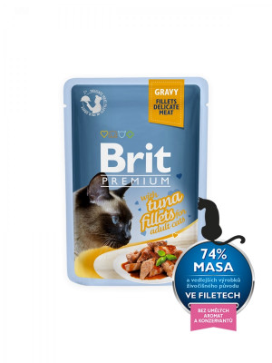 Brit Premium Fillets Tuna konservi kaķiem Tuncis mērcē 85g