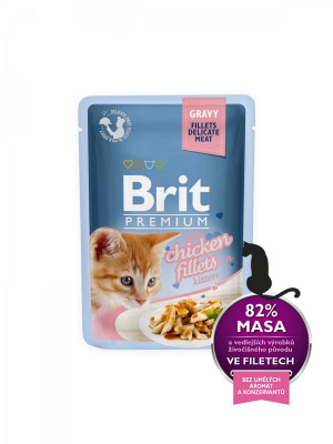 Brit Premium Fillets Chicken KITTEN konservi kaķēniem Vista mērcē 85g