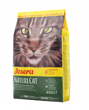 Josera NatureCat sausā bezgraudu barība jūtīgiem kaķiem ar vistu un lasi 2kg