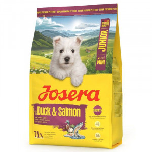 Josera Mini Junior Duck & Salmon sausā suņu barība kucēniem ar pīli un lasi 900 g