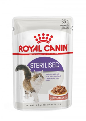 Royal Canin FHN STERILISED GRAVY kaķu konservi mērcē 85g x12